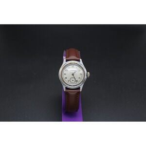 Vintage Gotham Swiss Manual Wind Watch 31mm Small Seconds Serviced Leather